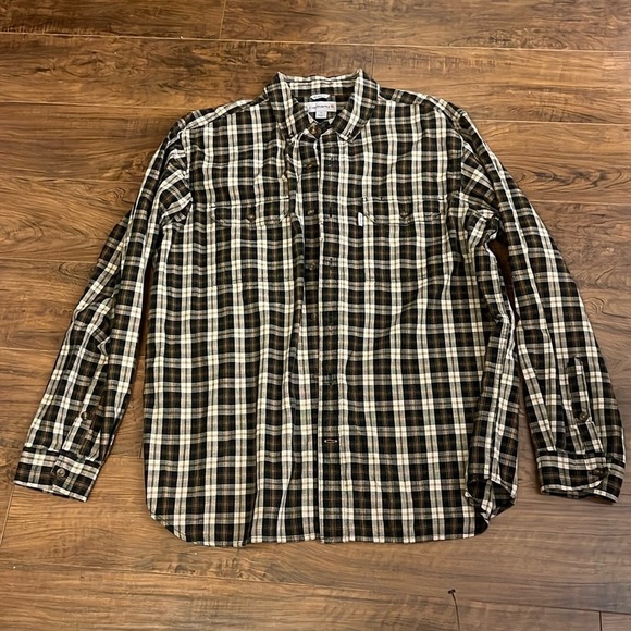 Carhartt Workwear Rugged Relaxed Fit Flannel Plaid Button Down Shirt, Sz. XL. - Picture 2 of 8